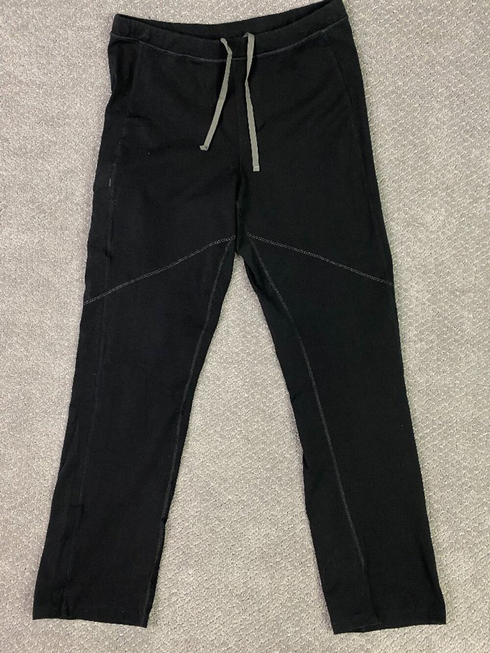 ibex Pants Mens Medium Black Merino Wool Organic Cotton Joggers Base Layer